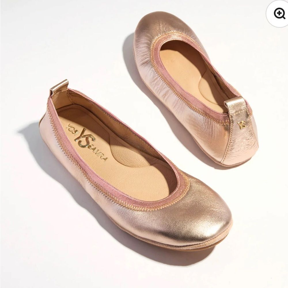 Yosi Samra Metallic Ballet Flats